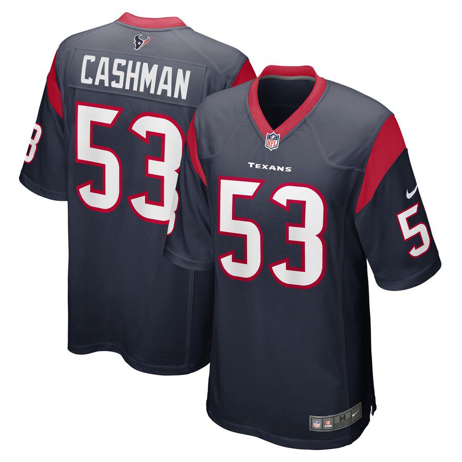 Men Houston Texans 53 Blake Cashman Nike Navy Game Player NFL Jersey